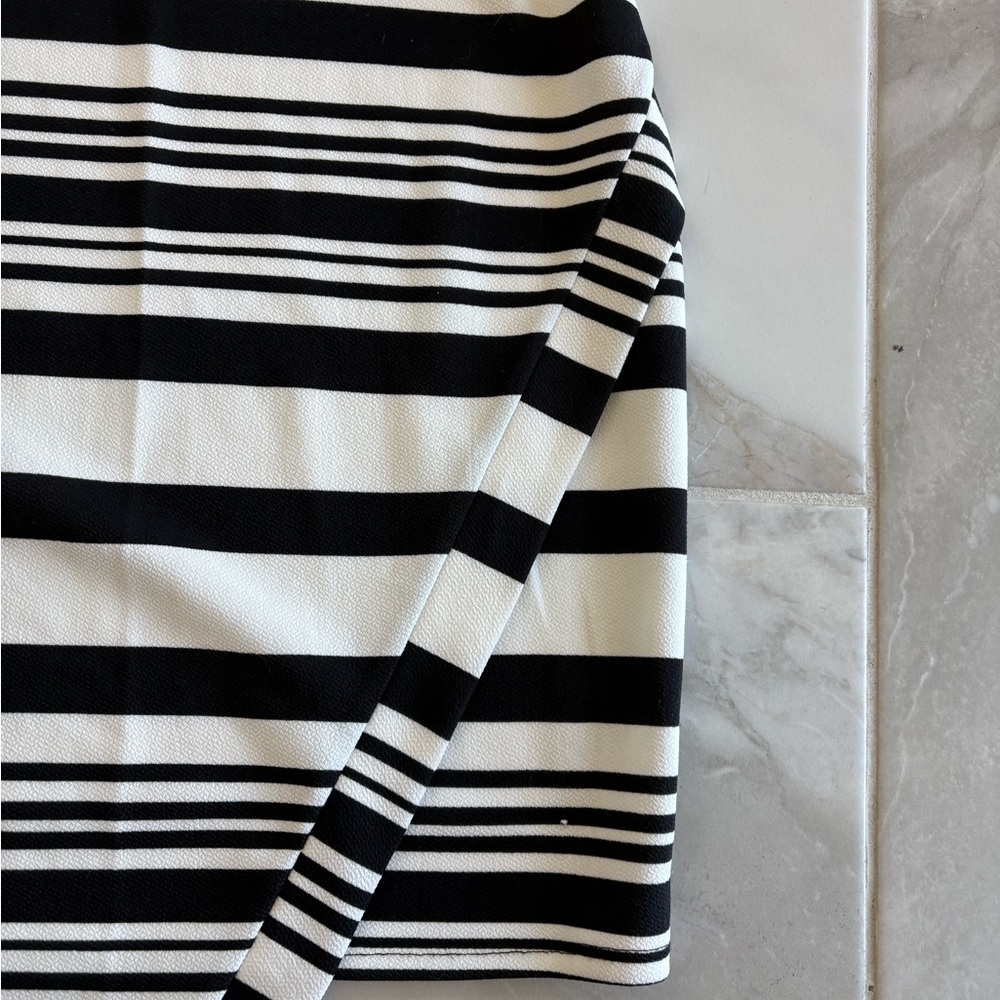 Pink Republic Black and Striped Asymmetrical Mini Dress - Picture 3 of 4